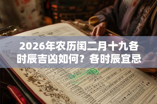 2026年农历闰二月十九各时辰吉凶如何？各时辰宜忌什么？