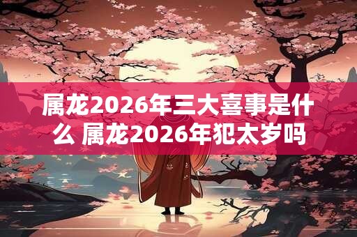 属龙2026年三大喜事是什么 属龙2026年犯太岁吗