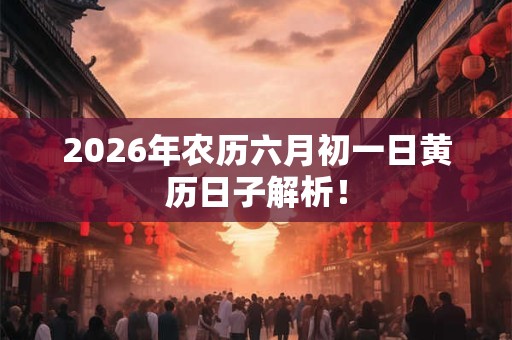 2026年农历六月初一日黄历日子解析！
