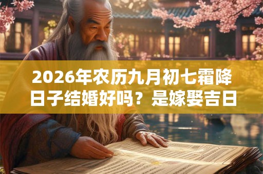 2026年农历九月初七霜降日子结婚好吗？是嫁娶吉日吗？