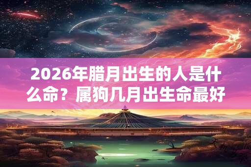 2026年腊月出生的人是什么命？属狗几月出生命最好？