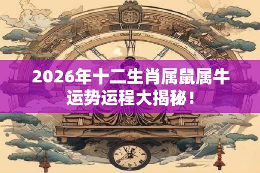 2026年十二生肖属鼠属牛运势运程大揭秘！