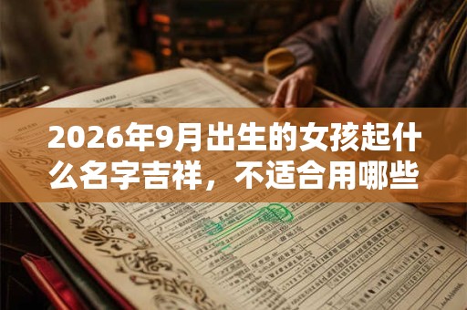 2026年9月出生的女孩起什么名字吉祥，不适合用哪些字