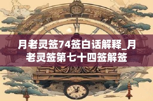 月老灵签74签白话解释_月老灵签第七十四签解签