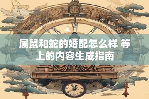 属鼠和蛇的婚配怎么样 等上的内容生成指南