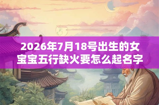 2026年7月18号出生的女宝宝五行缺火要怎么起名字