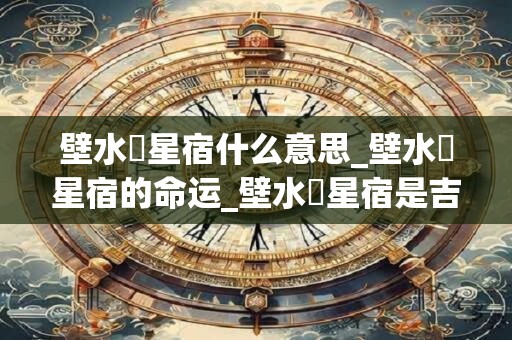 壁水獝星宿什么意思_壁水獝星宿的命运_壁水獝星宿是吉还是凶
