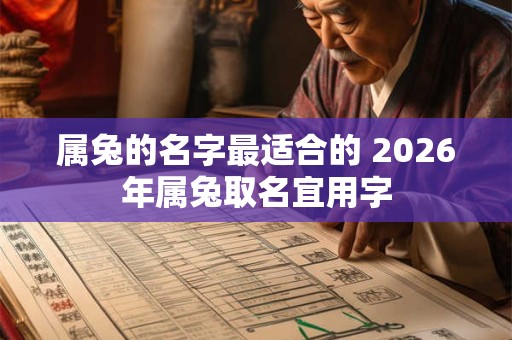 属兔的名字最适合的 2026年属兔取名宜用字