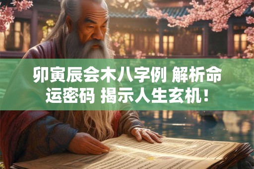卯寅辰会木八字例 解析命运密码 揭示人生玄机！