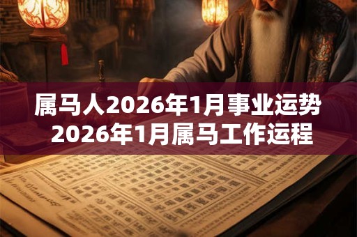 属马人2026年1月事业运势 2026年1月属马工作运程详解