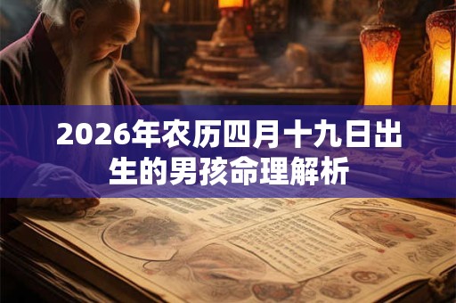 2026年农历四月十九日出生的男孩命理解析