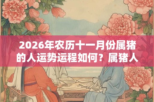 2026年农历十一月份属猪的人运势运程如何？属猪人一辈子的克星