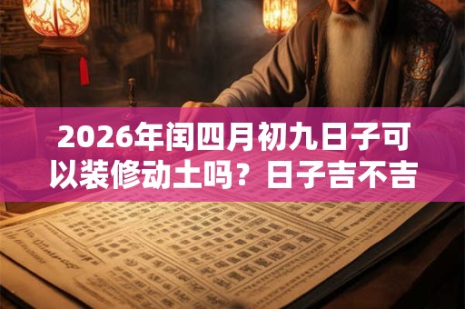 2026年闰四月初九日子可以装修动土吗？日子吉不吉利？