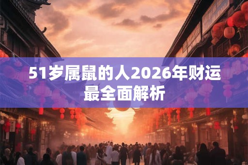 51岁属鼠的人2026年财运最全面解析