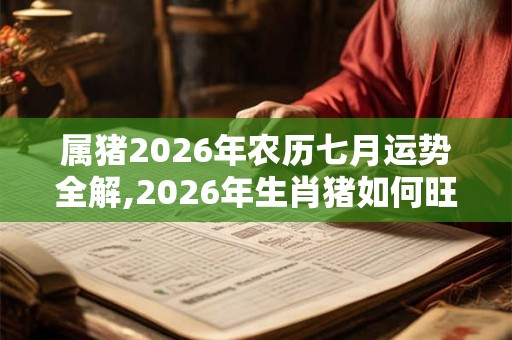 属猪2026年农历七月运势全解,2026年生肖猪如何旺运？