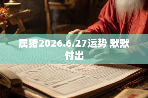 属猪2026.6.27运势 默默付出
