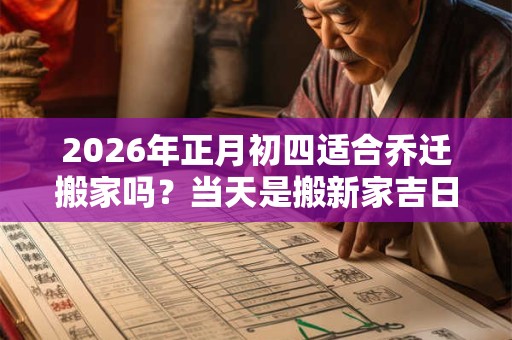 2026年正月初四适合乔迁搬家吗？当天是搬新家吉日吗