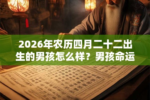 2026年农历四月二十二出生的男孩怎么样？男孩命运解析