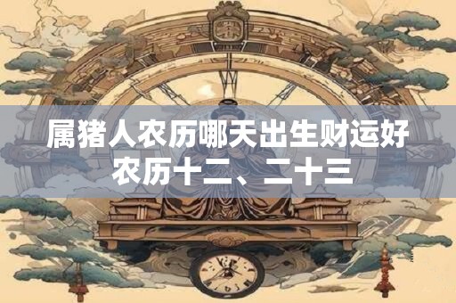 属猪人农历哪天出生财运好 农历十二、二十三