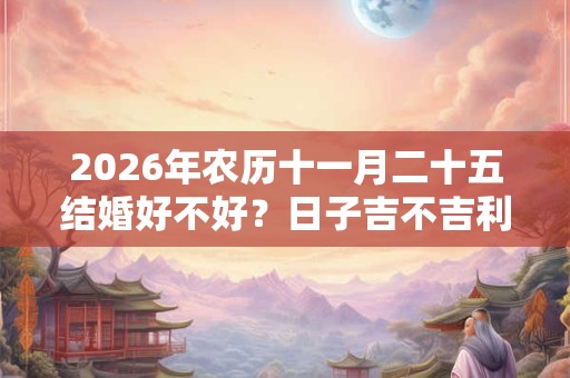 2026年农历十一月二十五结婚好不好？日子吉不吉利？