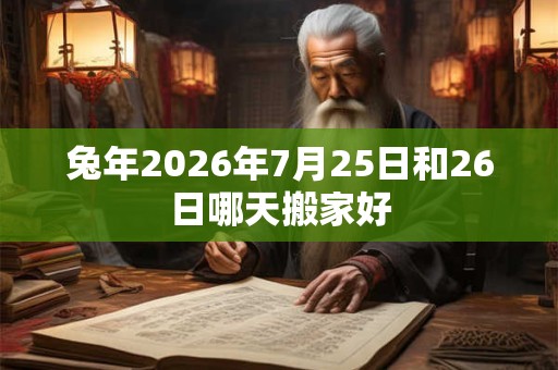 兔年2026年7月25日和26日哪天搬家好