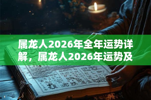 属龙人2026年全年运势详解，属龙人2026年运势及运程详解