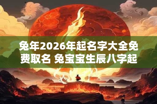 兔年2026年起名字大全免费取名 兔宝宝生辰八字起名