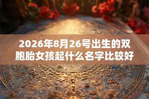 2026年8月26号出生的双胞胎女孩起什么名字比较好听，五行属什么？