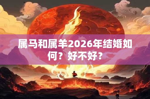 属马和属羊2026年结婚如何？好不好？