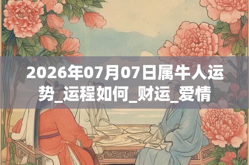2026年07月07日属牛人运势_运程如何_财运_爱情