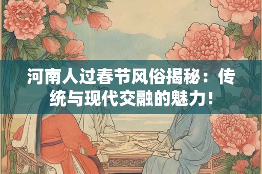 河南人过春节风俗揭秘：传统与现代交融的魅力！