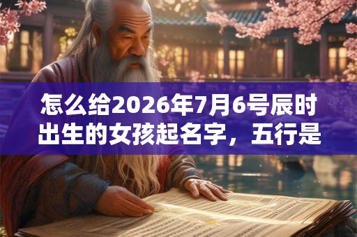 怎么给2026年7月6号辰时出生的女孩起名字，五行是什么？
