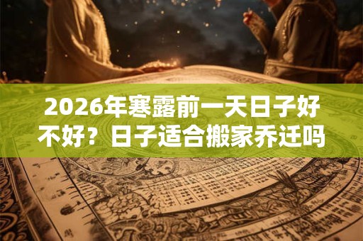2026年寒露前一天日子好不好？日子适合搬家乔迁吗？