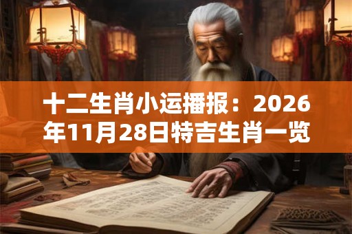 十二生肖小运播报：2026年11月28日特吉生肖一览表