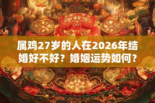 属鸡27岁的人在2026年结婚好不好？婚姻运势如何？