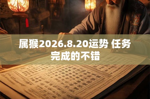 属猴2026.8.20运势 任务完成的不错
