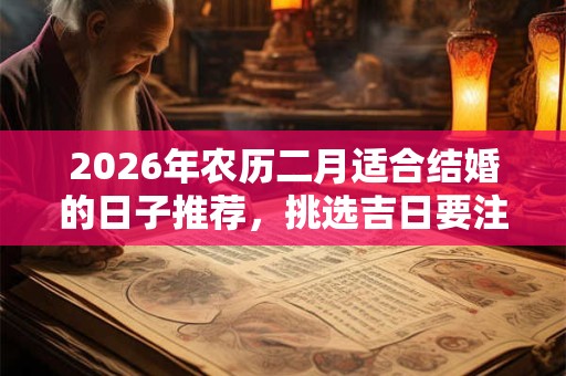 2026年农历二月适合结婚的日子推荐,挑选吉日要注意什么? 2026年农历二月适合结婚的日子推荐,挑选吉日要注意什么?