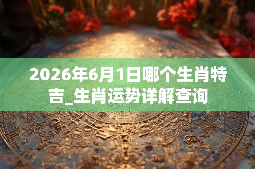 2026年6月1日哪个生肖特吉_生肖运势详解查询
