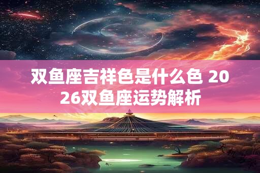 双鱼座吉祥色是什么色 2026双鱼座运势解析