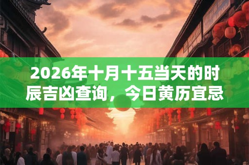2026年十月十五当天的时辰吉凶查询，今日黄历宜忌分析