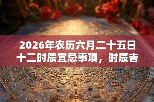 2026年农历六月二十五日十二时辰宜忌事项，时辰吉凶查询