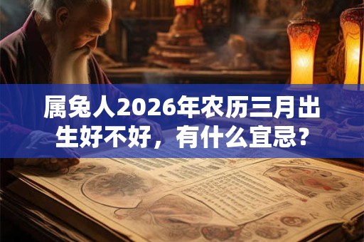 属兔人2026年农历三月出生好不好，有什么宜忌？