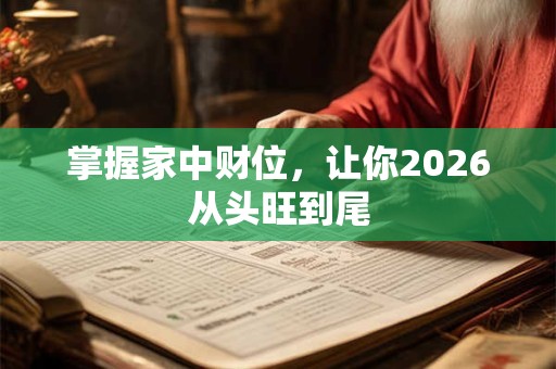 掌握家中财位，让你2026从头旺到尾