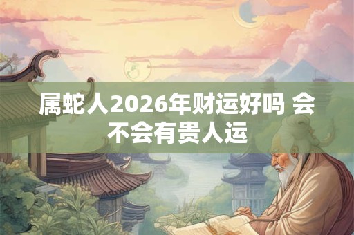 属蛇人2026年财运好吗 会不会有贵人运