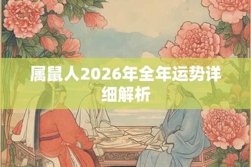属鼠人2026年全年运势详细解析