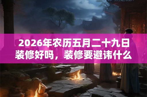 2026年农历五月二十九日装修好吗，装修要避讳什么？