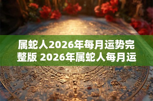 属蛇人2026年每月运势完整版 2026年属蛇人每月运势详解完整版