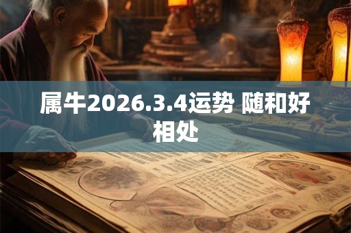 属牛2026.3.4运势 随和好相处