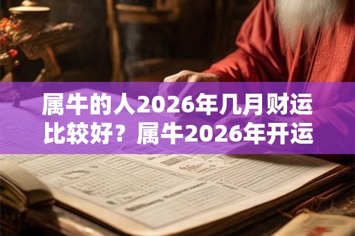 属牛的人2026年几月财运比较好？属牛2026年开运方位？