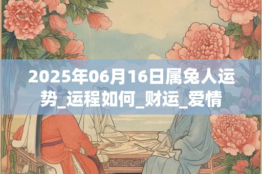 2025年06月16日属兔人运势_运程如何_财运_爱情